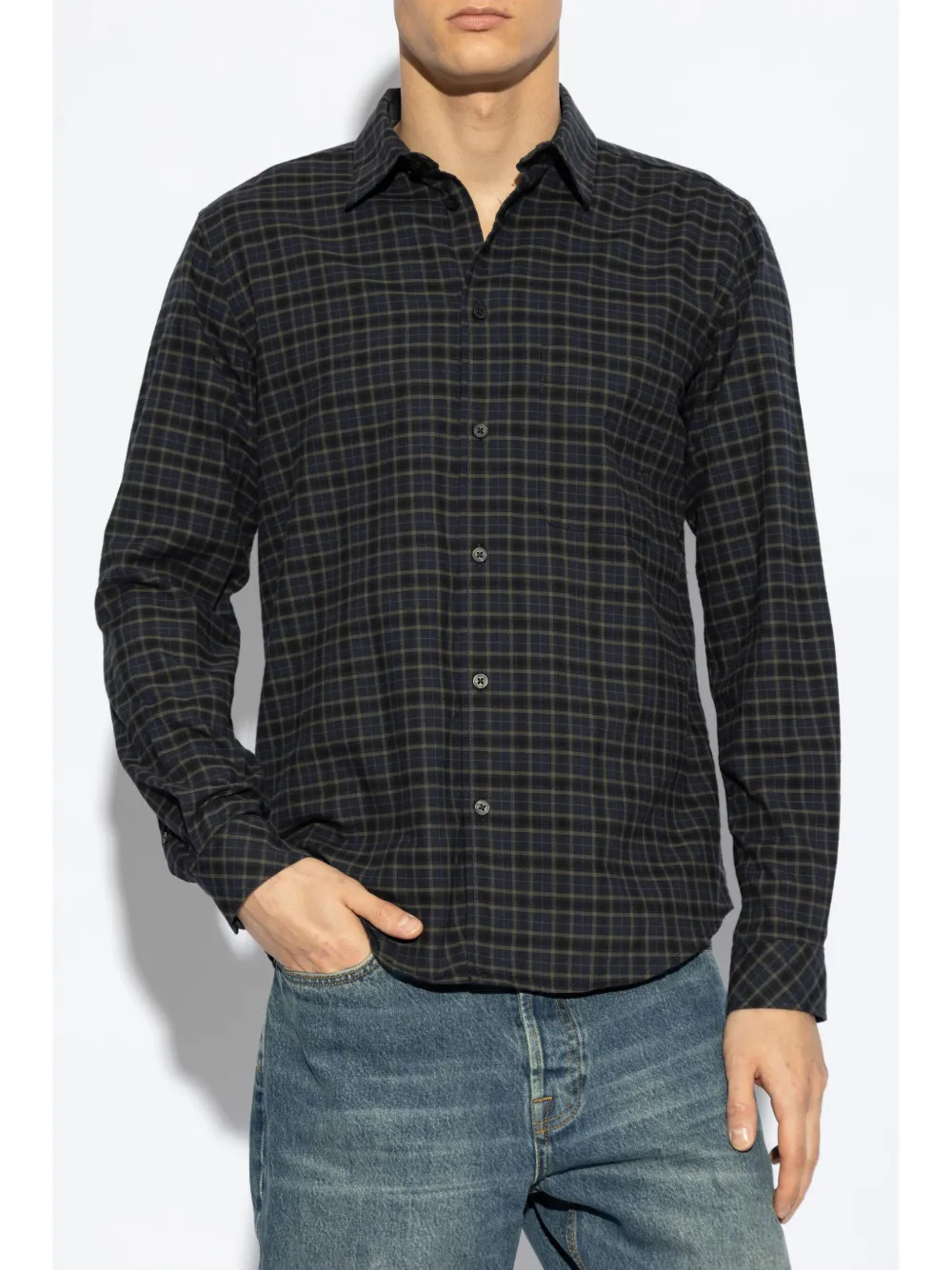 SAMSOE & SAMSOE CHECK-PRINT SHIRT
