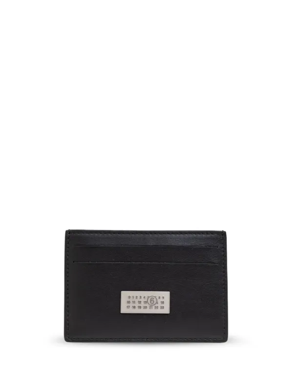 【MM6】LOGO CARD HOLDER XS54UI0129P4812T7300 MM6 Maison Margiela Black faux leather card holder