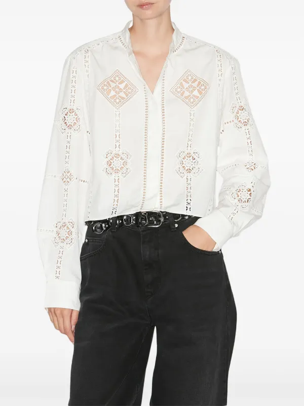 Tシャツ・カットソー Isabel Marant White poplin Cylvany shirt Zaely cropped cotton jersey T-shirt in white - Isabel Marant