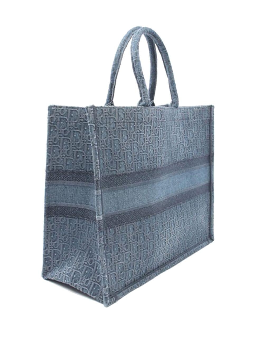 Christian Dior Pre-Owned 21th Century Large Oblique Denim Book tote bag - Blauw