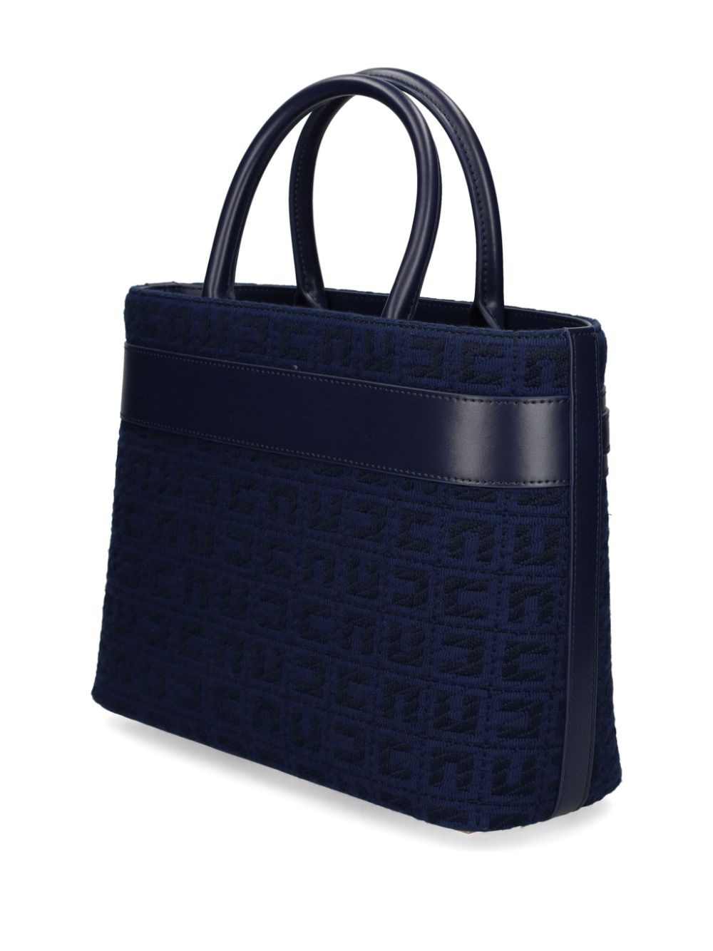 Elisabetta Franchi horsebit jacquard tote bag - Blauw