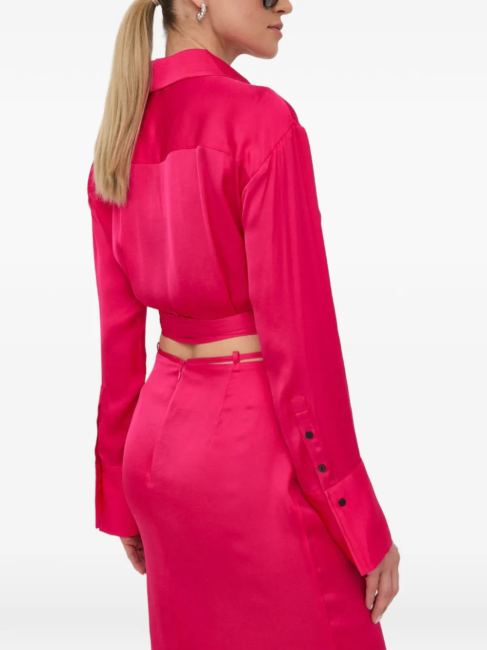  Herskind Wrap Tie-waist Blouse - Pink 