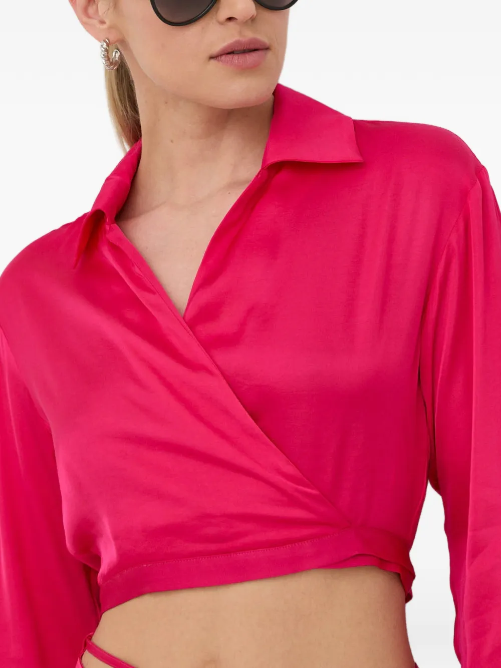 HERSKIND Wikkelblouse met gestrikte taille Roze