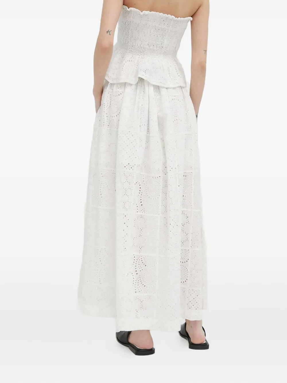 HERSKIND Maxi-rok met ringlets Wit