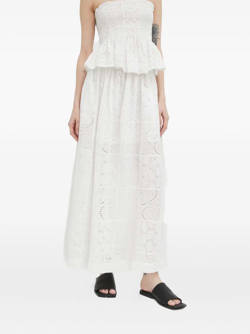 HERSKIND eyelet-slit maxi skirt | White | Image 1