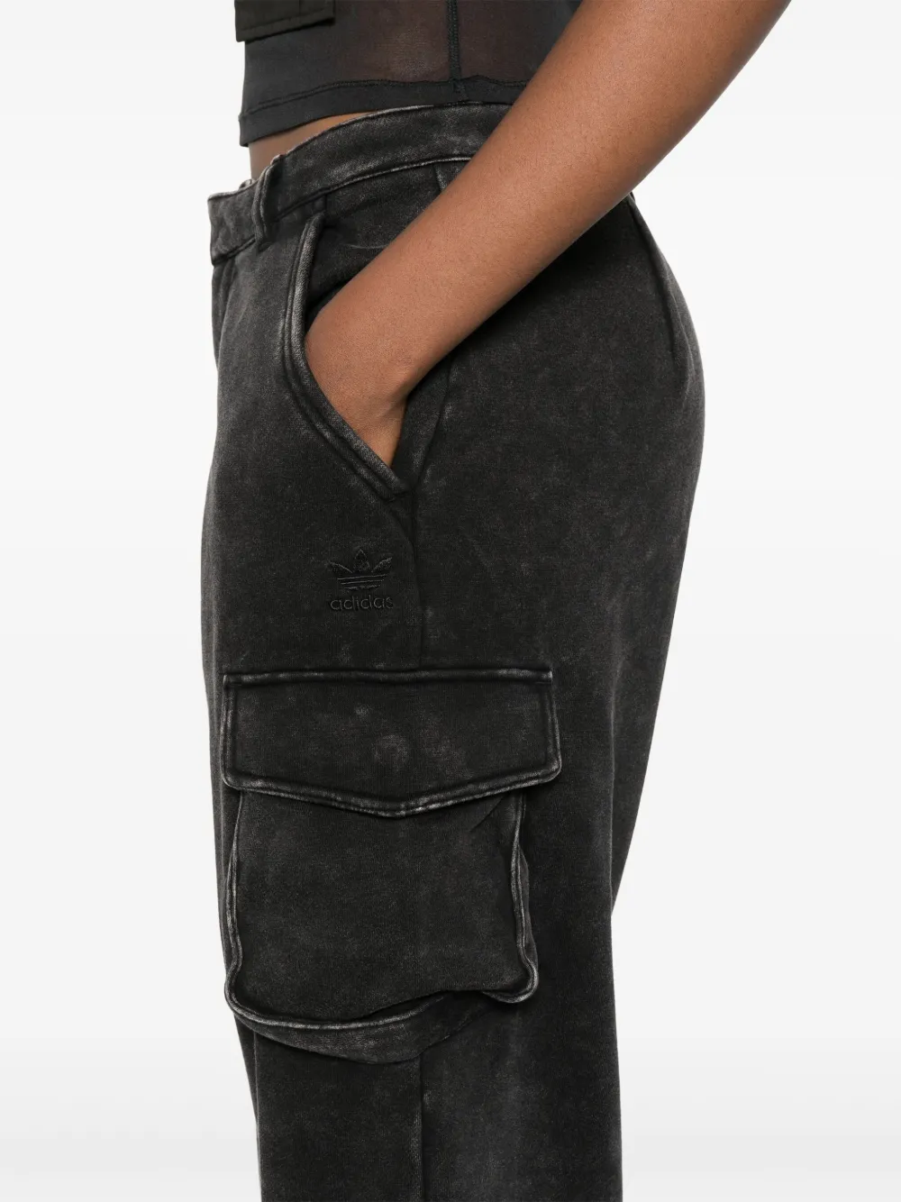 Adidas Originals Washed Cargo Pants In Black