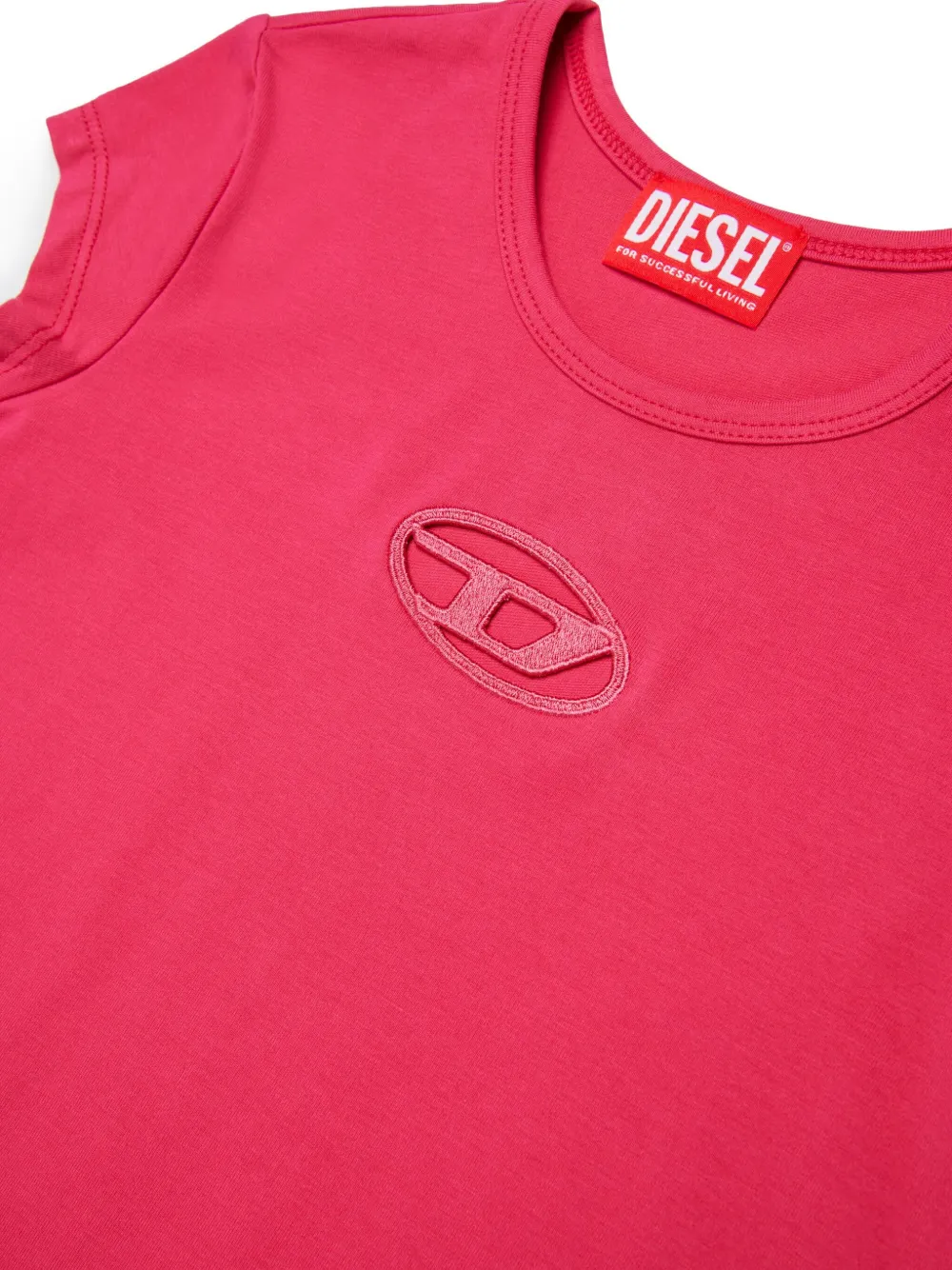 Diesel Kids Oval D jurk met logo Roze