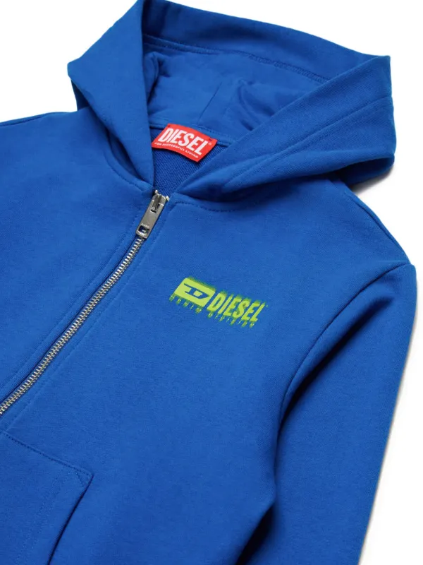 Diesel Kids Logo zip-up Hoodie | Blue | FARFETCH