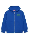 Diesel Kids logo zip-up hoodie - Blue