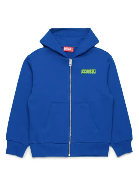 Diesel Kids logo zip-up hoodie
