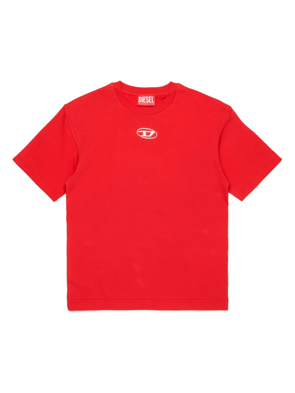 Diesel Kids T-shirt met Oval D-logo Rood