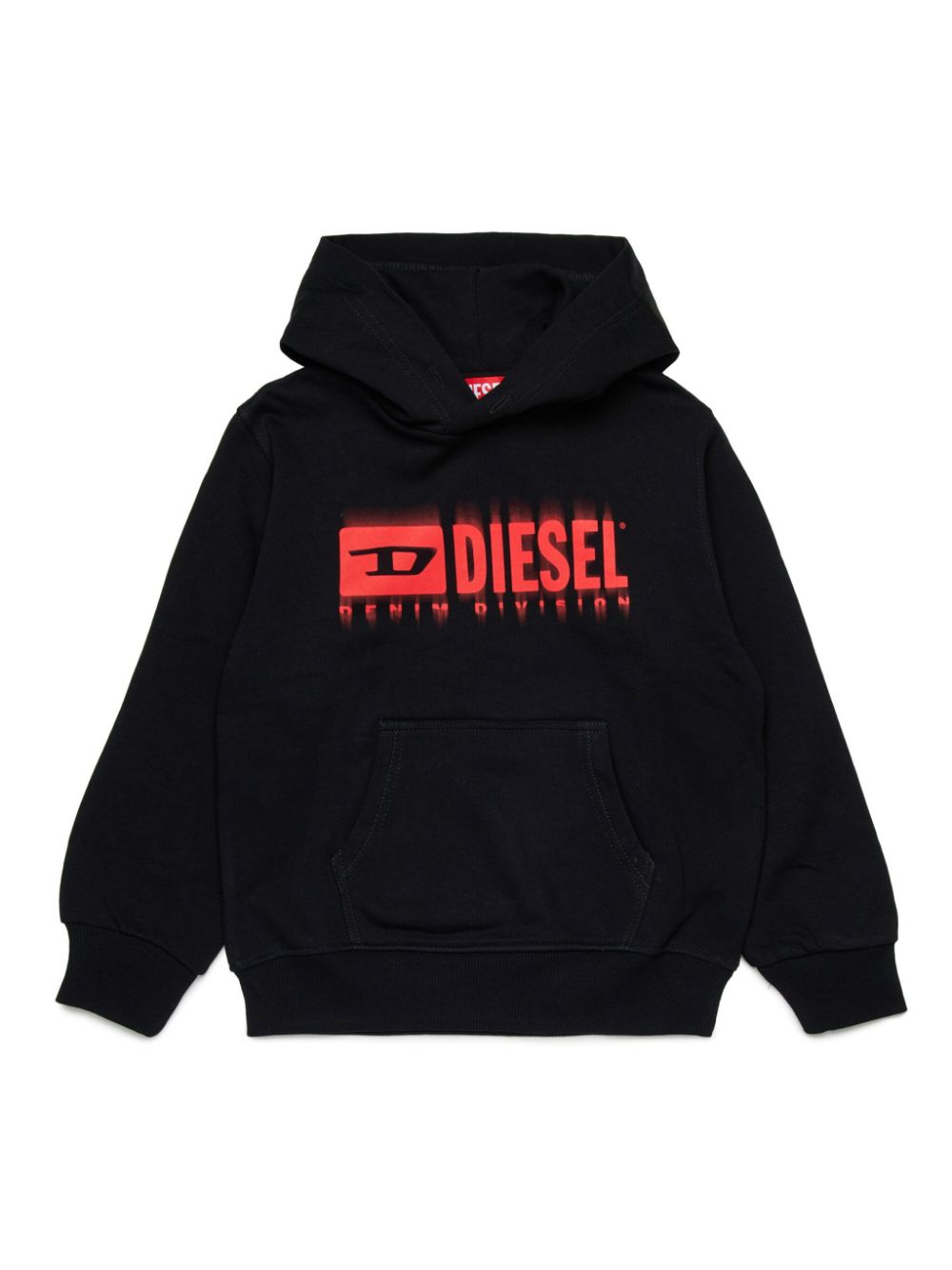 Diesel Kids Hoodie met logoprint Zwart