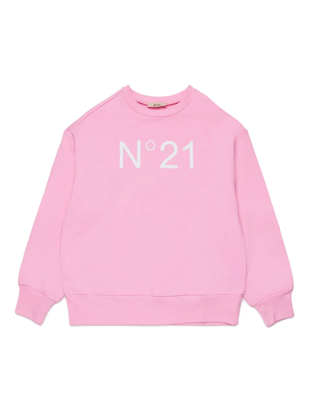 Nº21 Kids logo-print crew-neck sweatshirt | Pink | Image 1