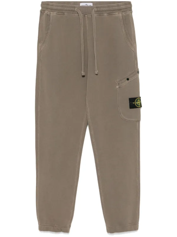 Stone Island jersey-texture Cotton Track Pant Brown FARFETCH PH