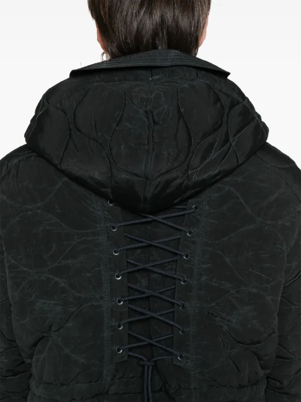 アウターその他 ANDERSSON BELL Lace-up fishtail parka awa638mASPHALT A24F2WA Black Lace-Up Fishtail Coat by Andersson Bell on Sale