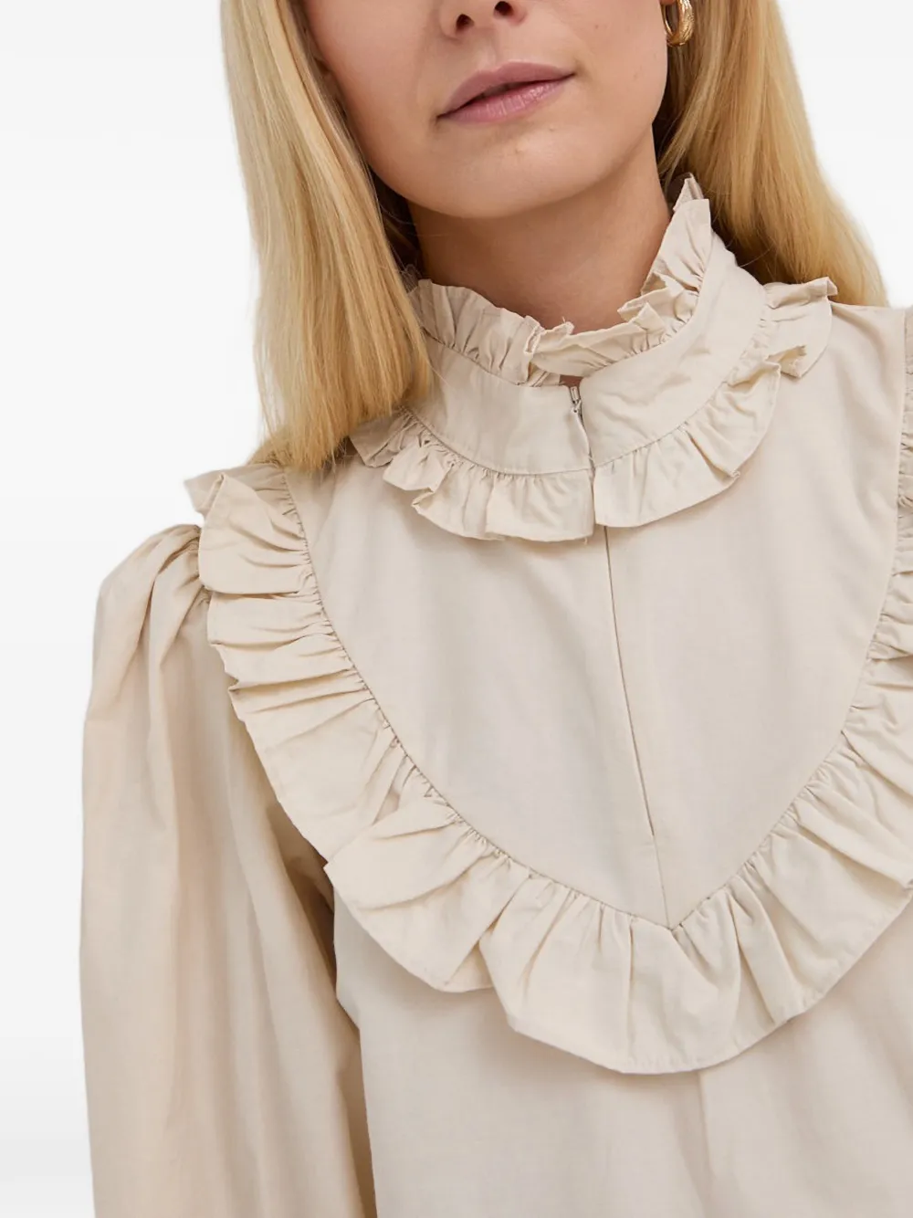 Ruffled-Collar Midi Dress
