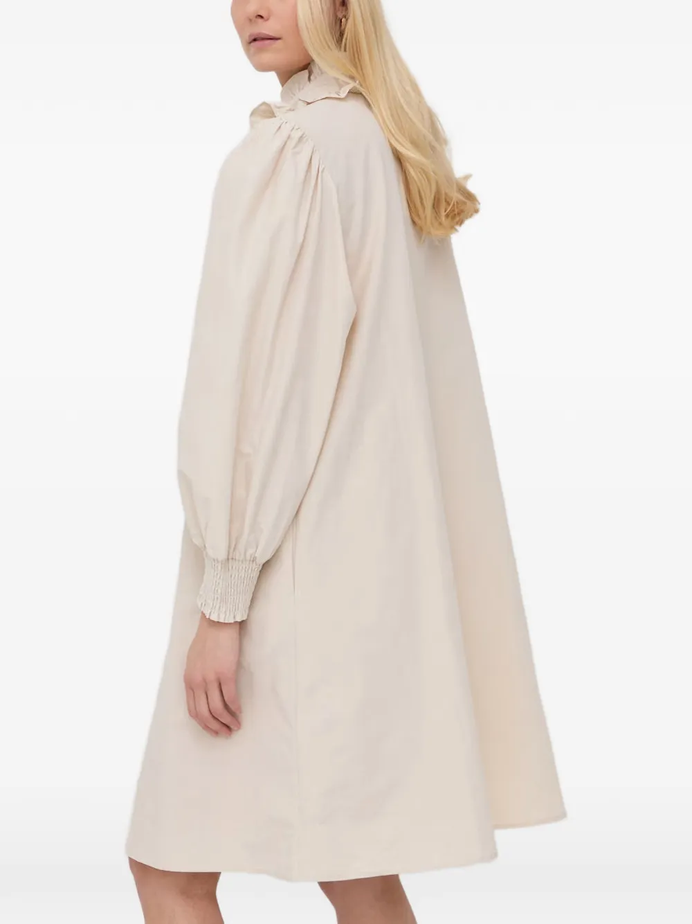 Ruffled-Collar Midi Dress