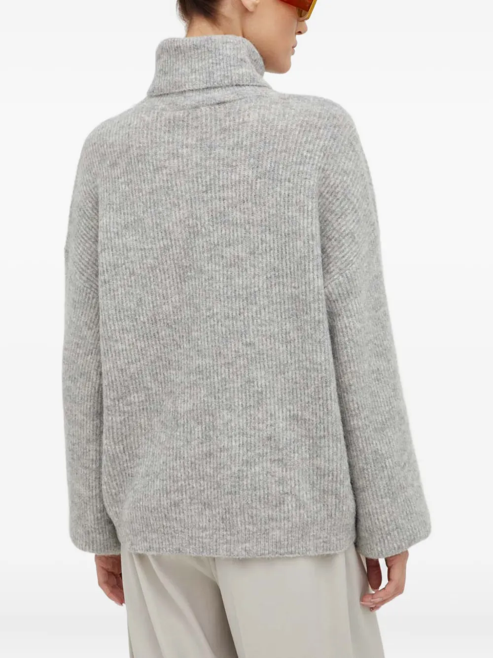 Gestuz Ribgebreide trui Grijs