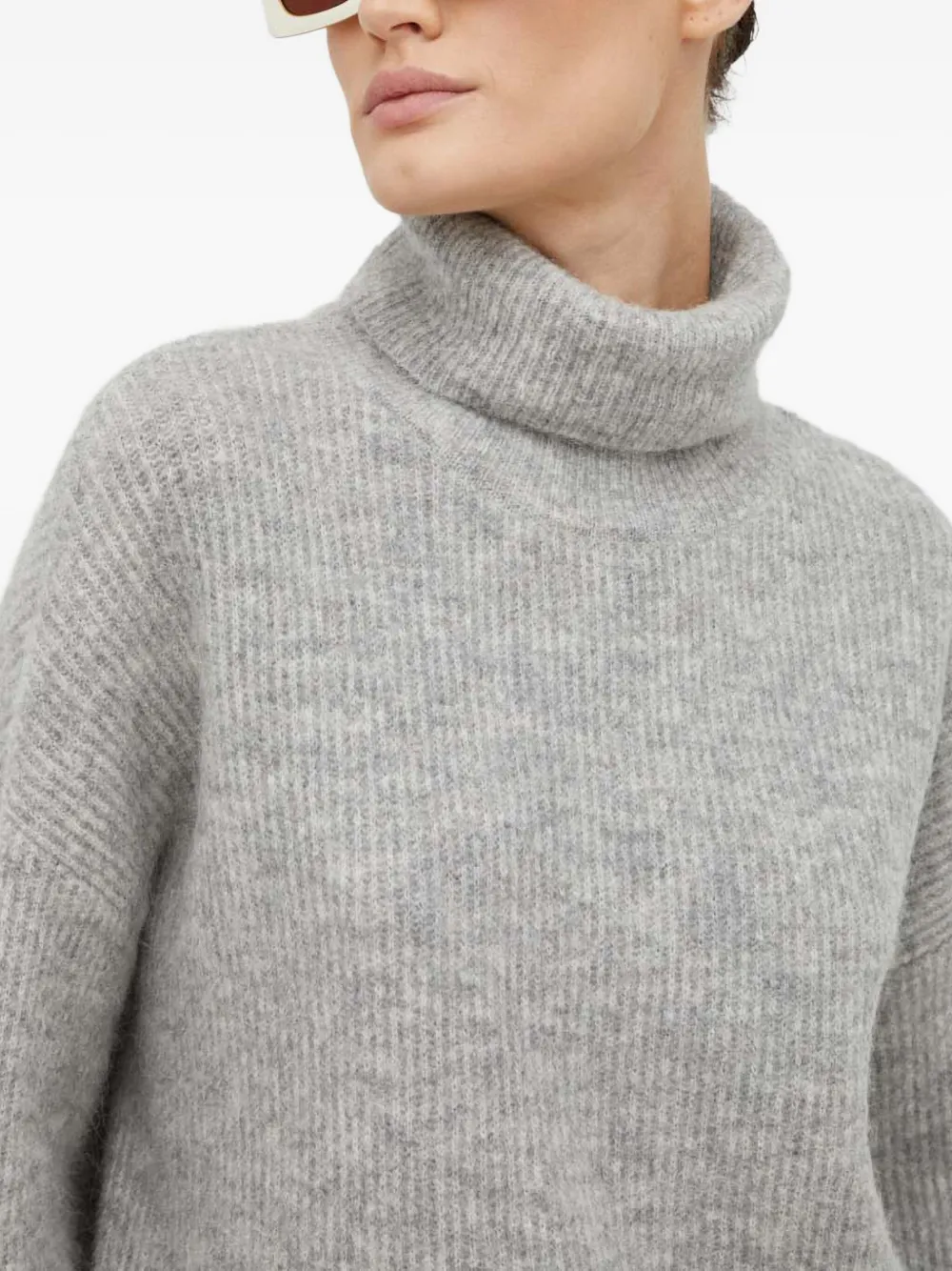 Gestuz Ribgebreide trui Grijs