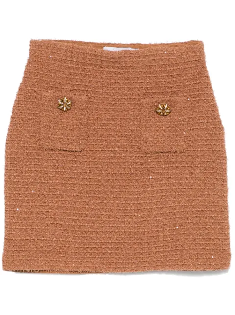 Self-Portrait textured knit mini skirt