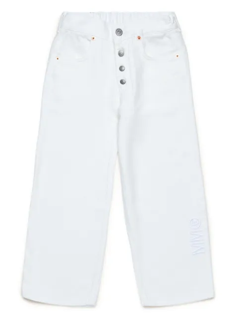 MM6 Maison Margiela Kids logo-embroidered jeans
