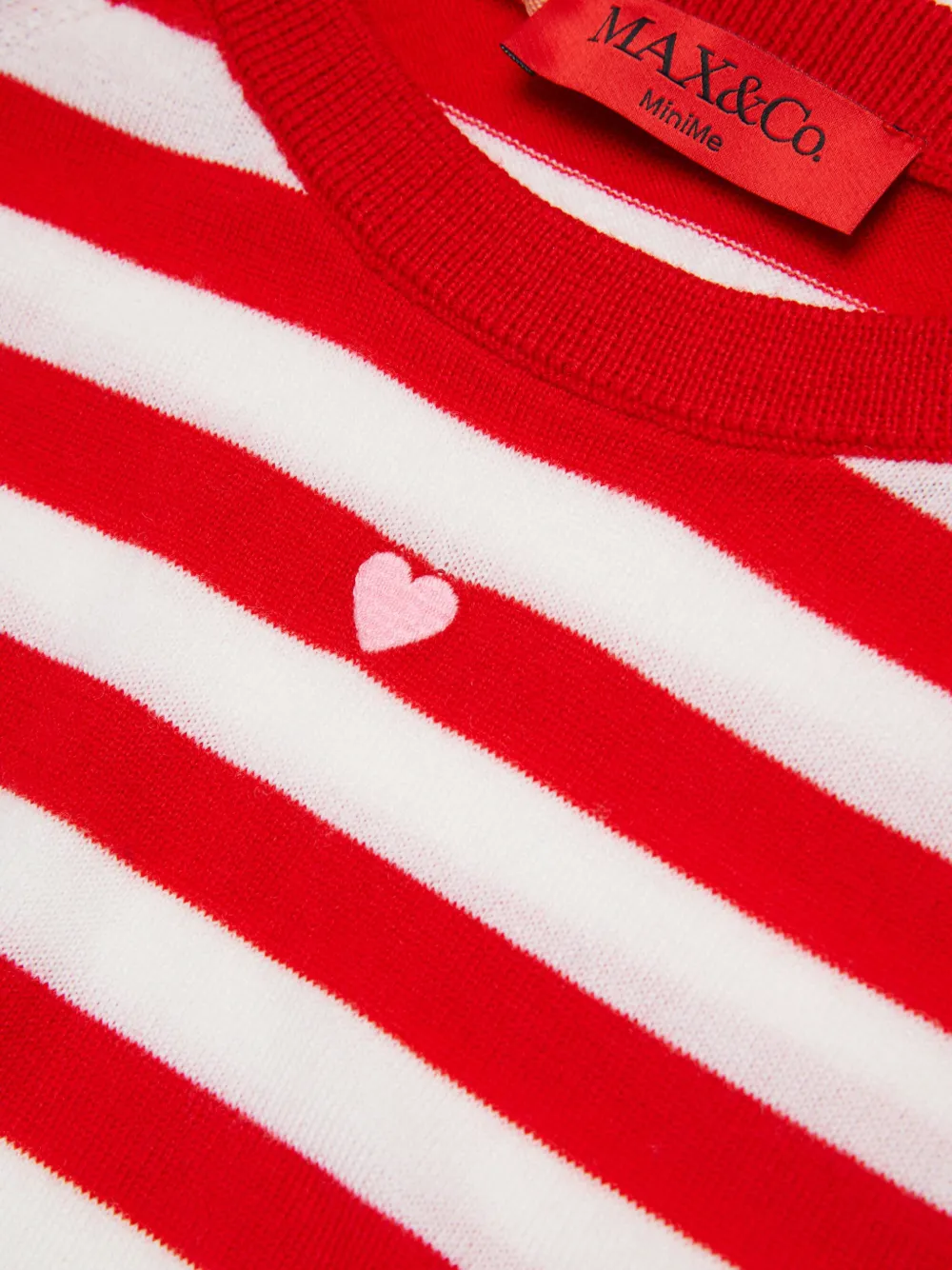 MAX&Co. Kids Gestreepte wollen sweater Rood