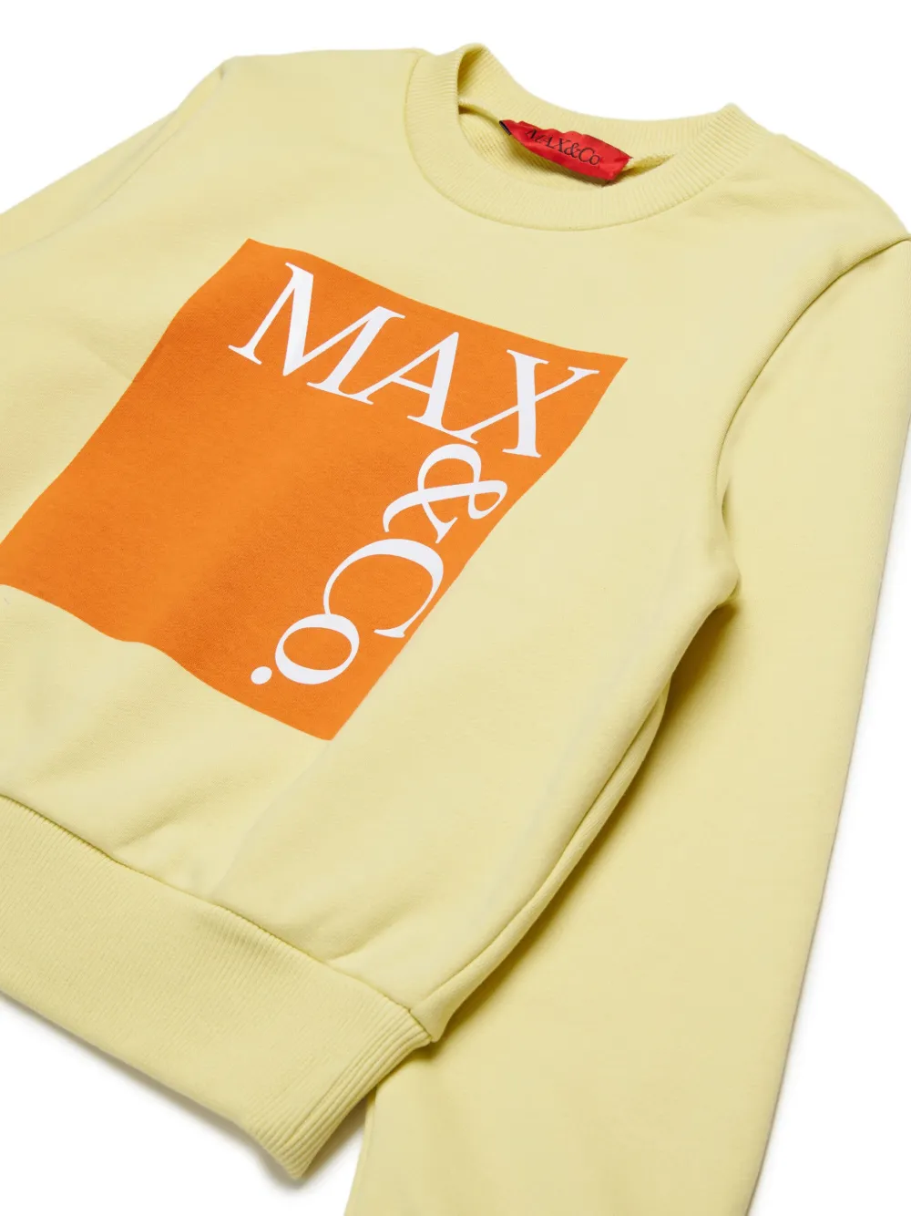 Shop Max & Co Logo-print Crew-neck Sweatshirt In 黄色