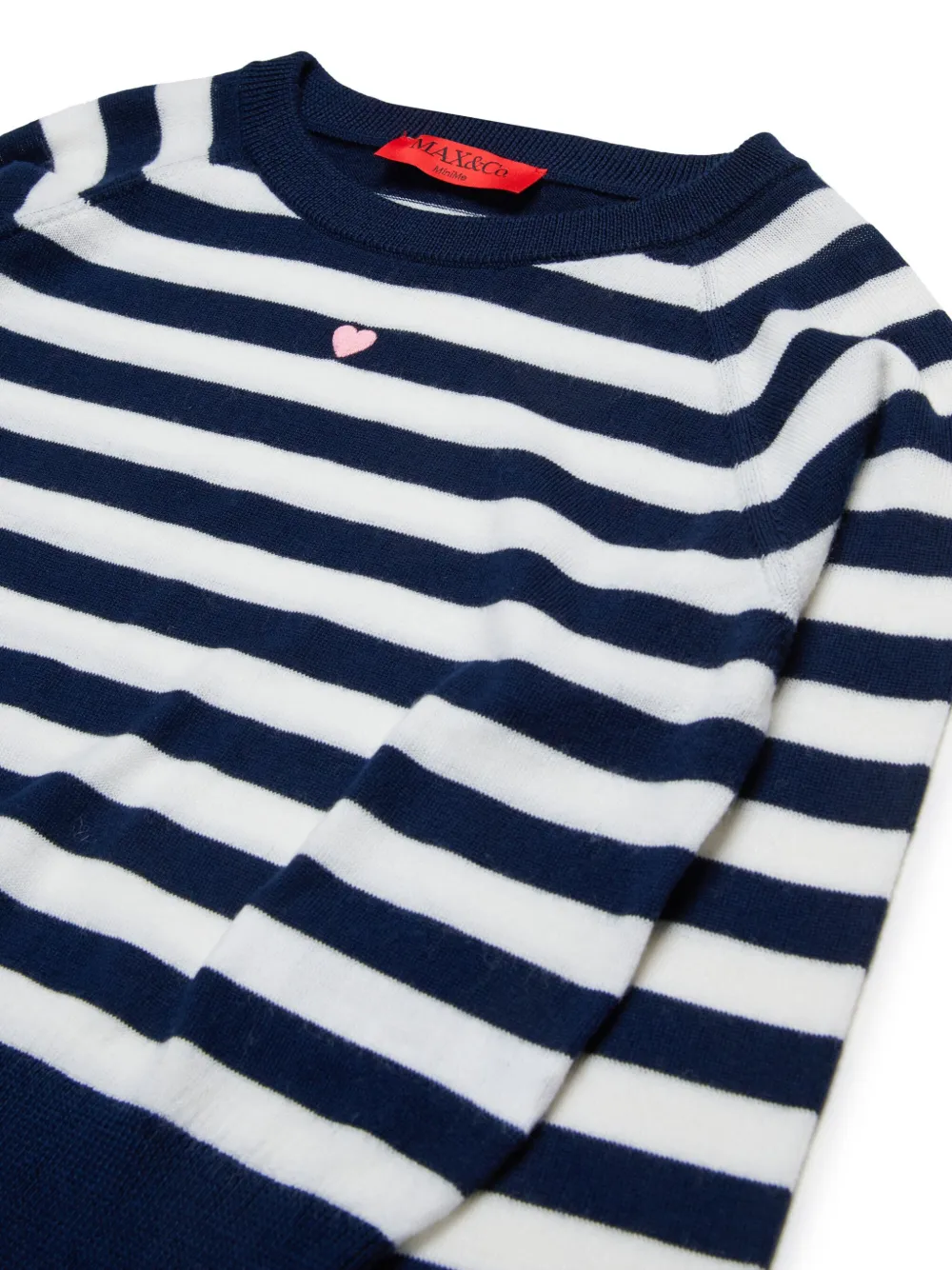 MAX&Co. Kids Gestreepte wollen sweater Wit