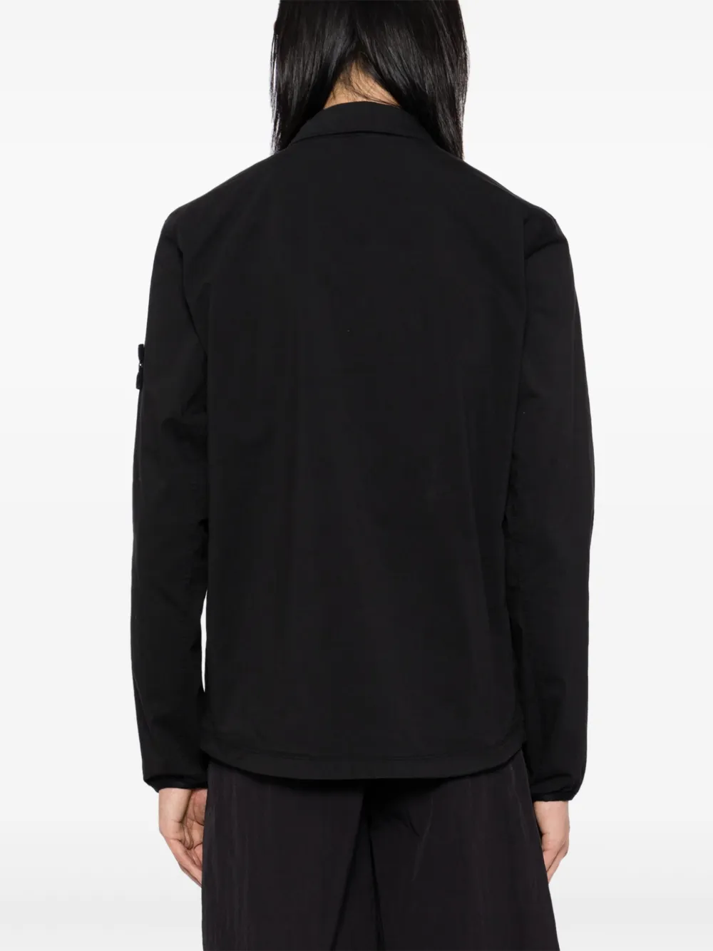 Stone Island Jack met logopatch Zwart
