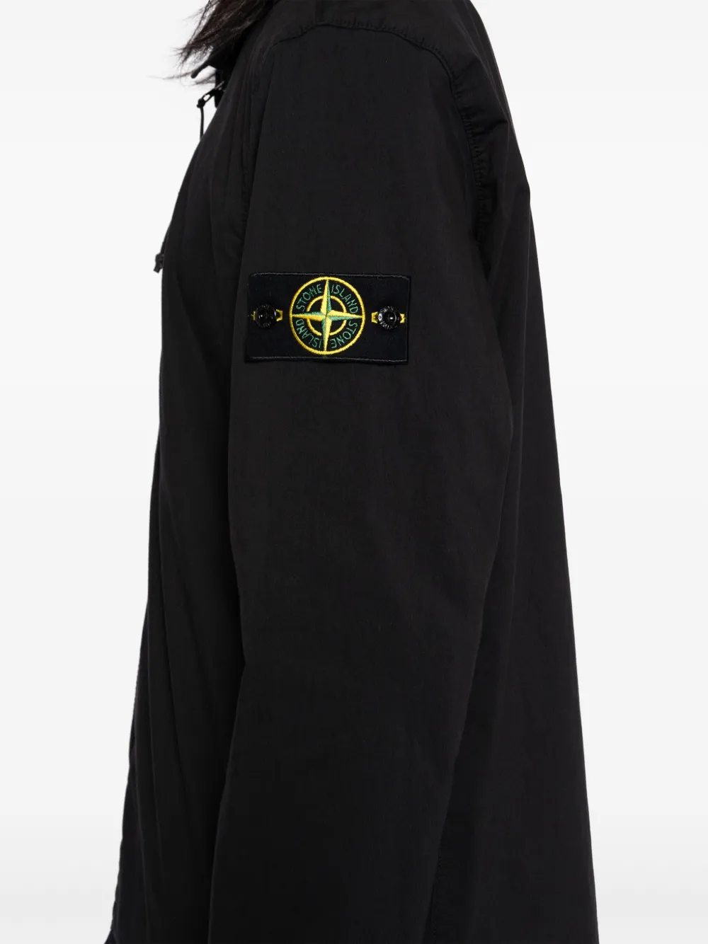 Stone Island Jack met logopatch Zwart