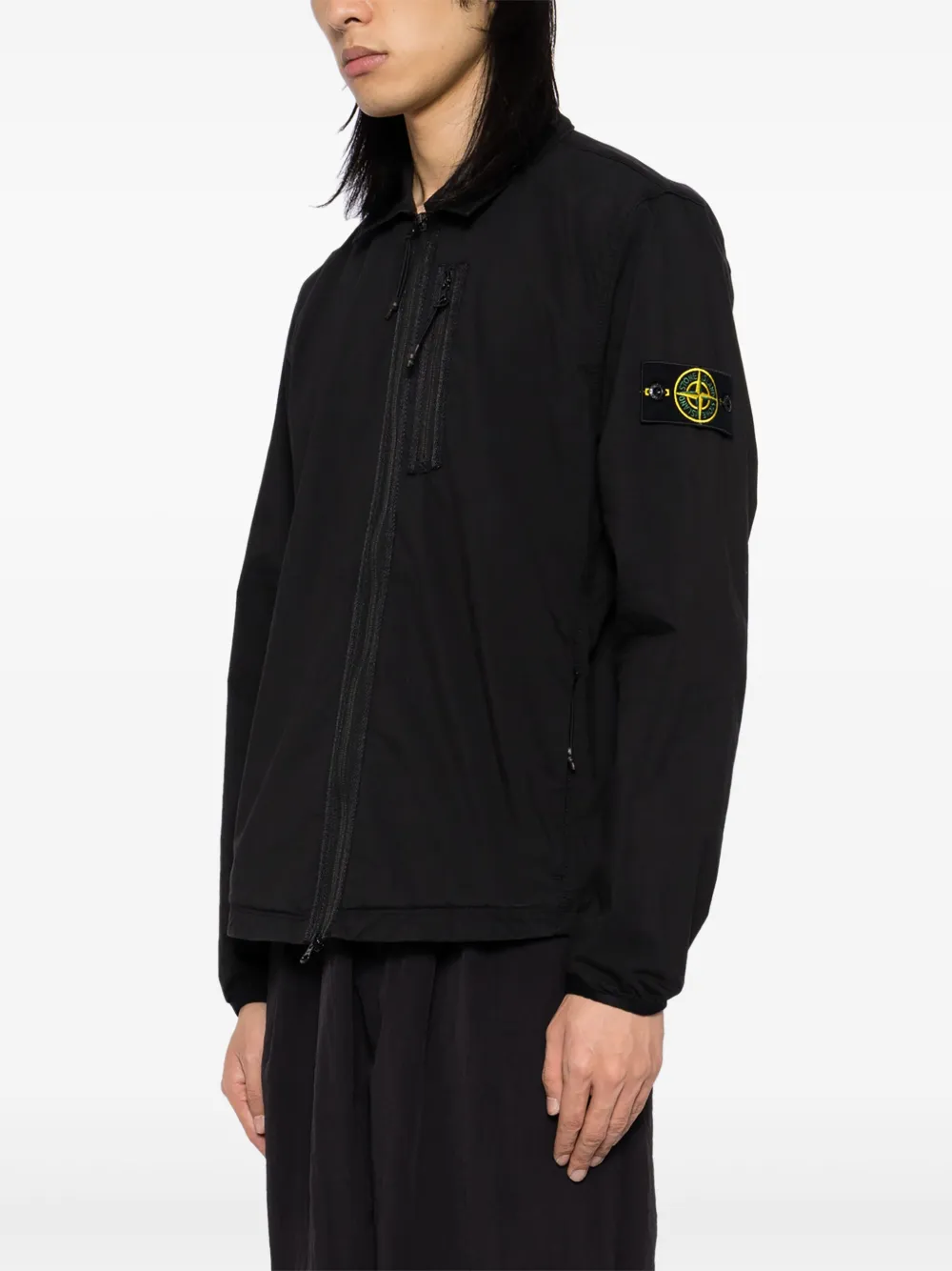 Stone Island Jack met logopatch Zwart