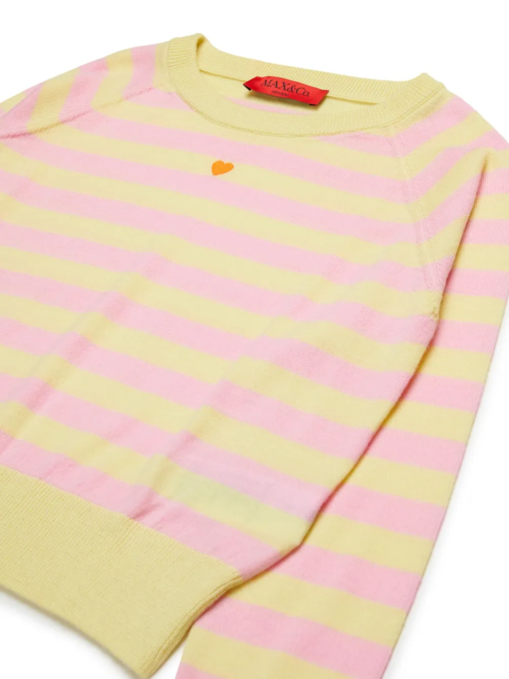 MAX&Co. Kids Gestreepte wollen sweater Roze