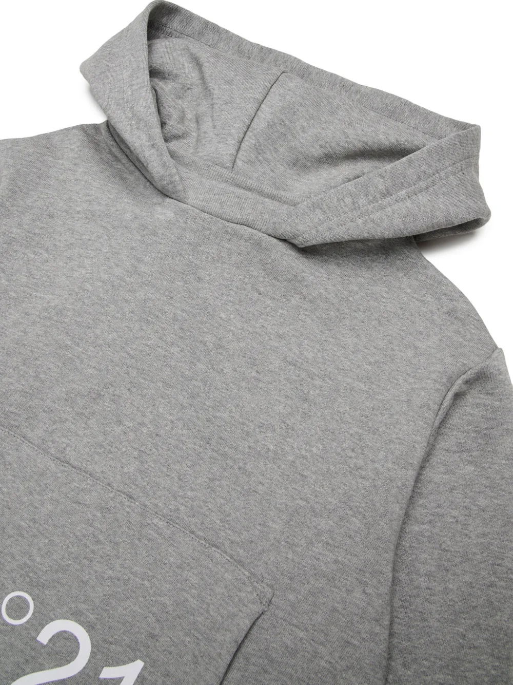 N°21 Felpa Con Cappuccio E Logo In Grey