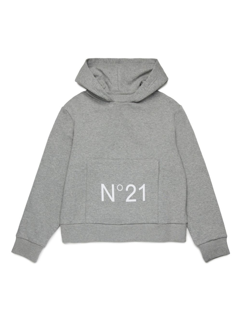 Nº21 Kids logo-print cotton hoodie - Grey