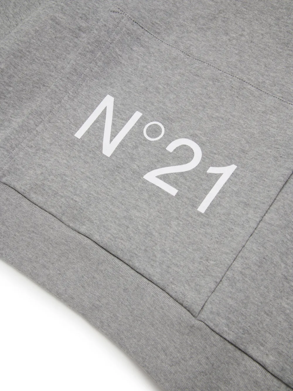 N°21 Felpa Con Cappuccio E Logo In Grey