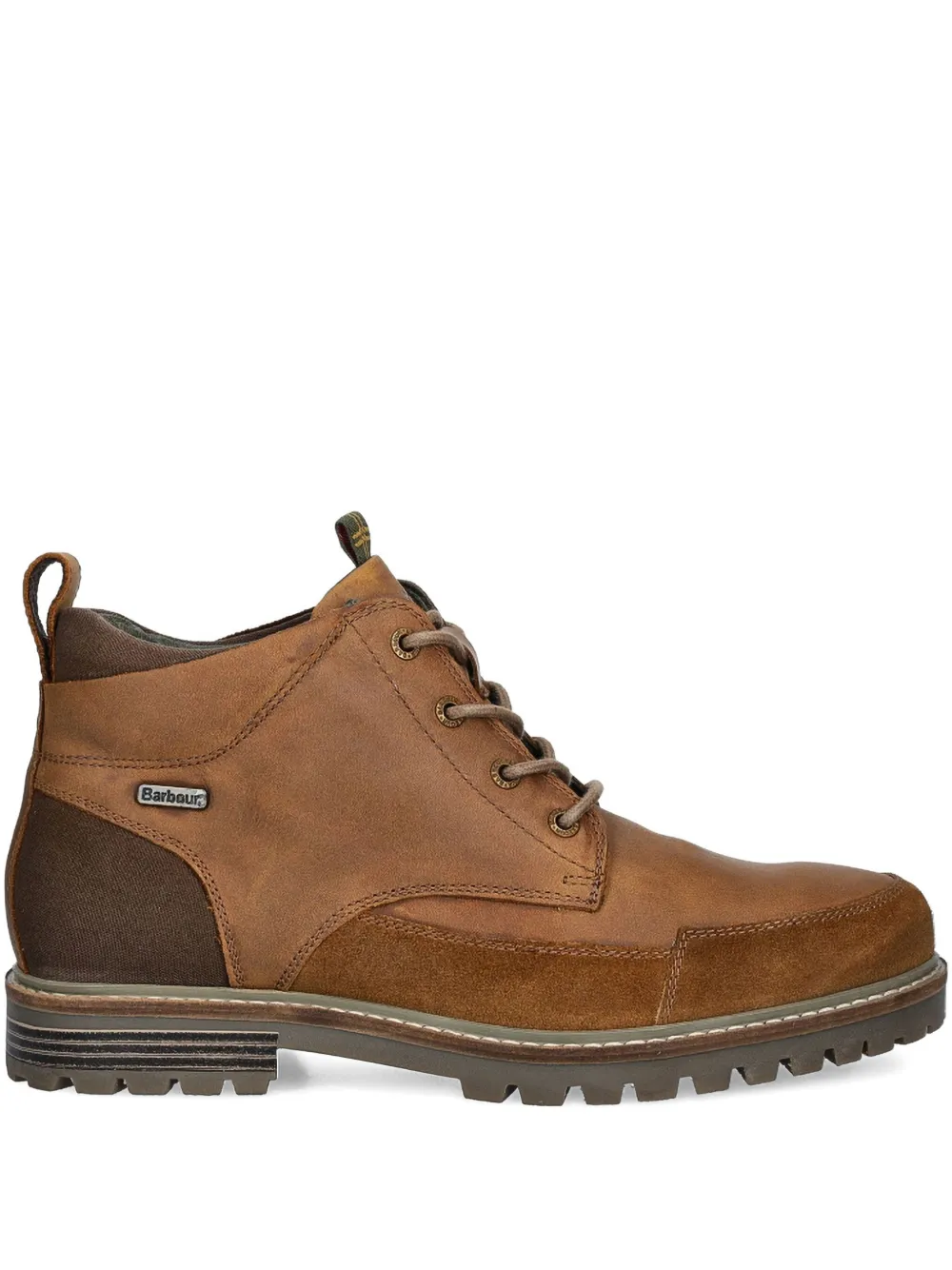 Barbour panelled lace-up boots | Brown | Image 1
