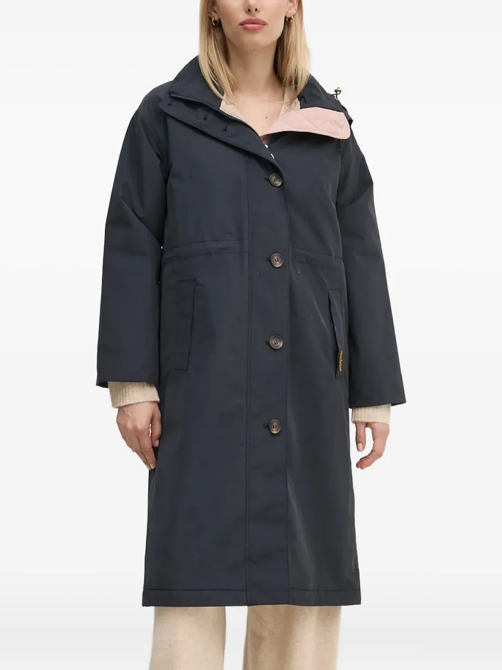 Barbour abrigo con capucha y botones | azul | Image 1