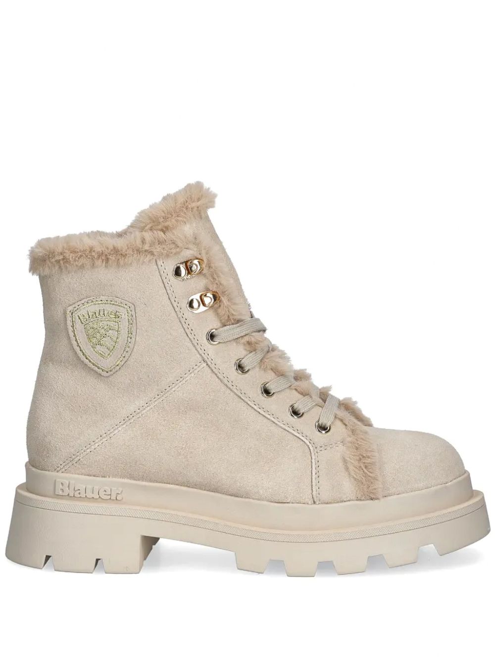 Blauer Suède veterlaarzen Beige