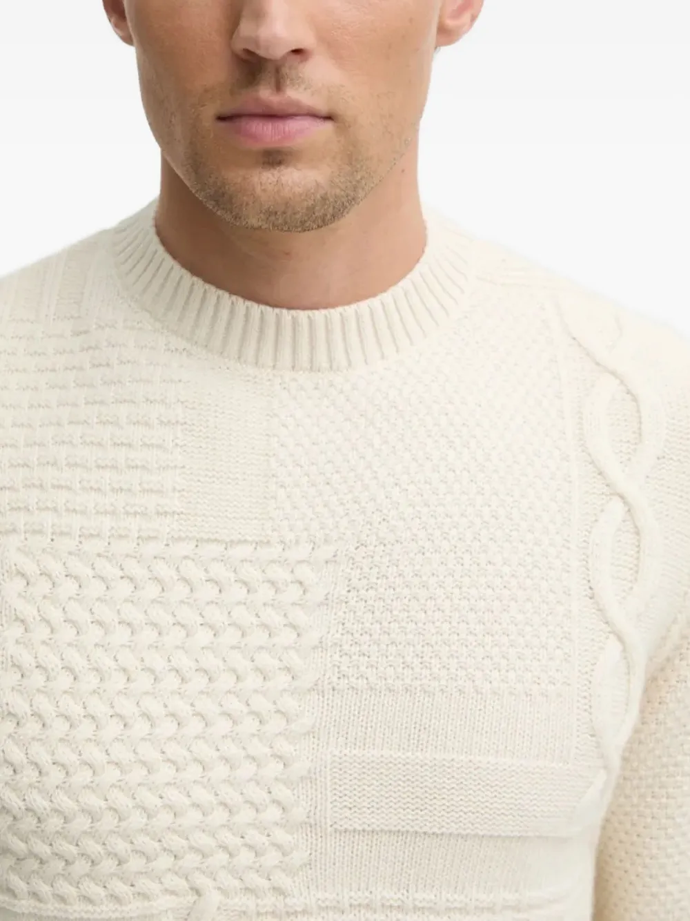 Barbour Casey kabelgebreide trui Wit