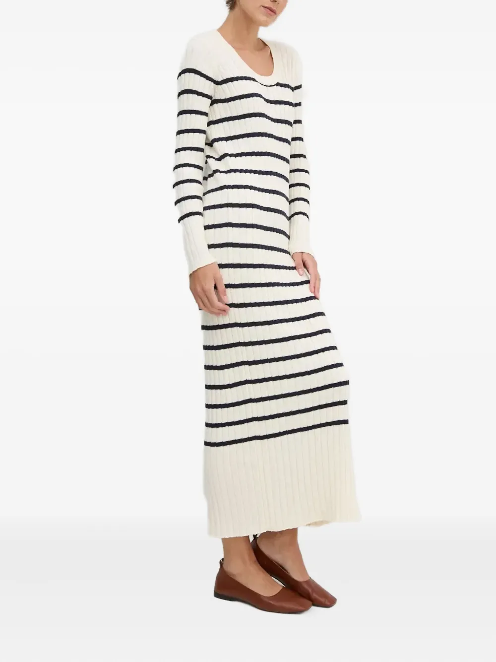 Barbour Abito midi a righe | bianco | Image 1