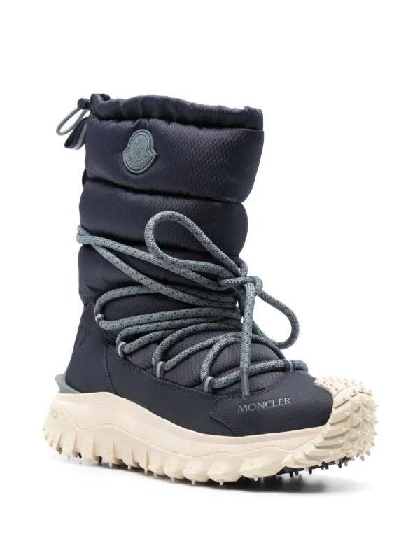 スキー MONCLER boots shoes Moncler Leopard Print Leather and Padded Nylon Ski Boots