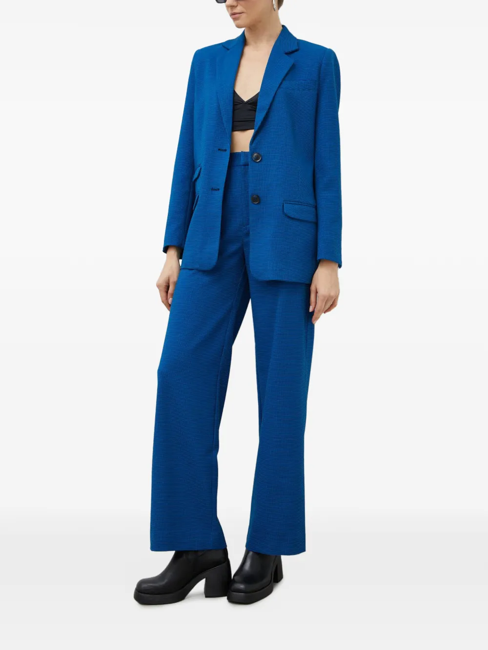  Gestuz Pocket Houndstooth Trousers - Blue 