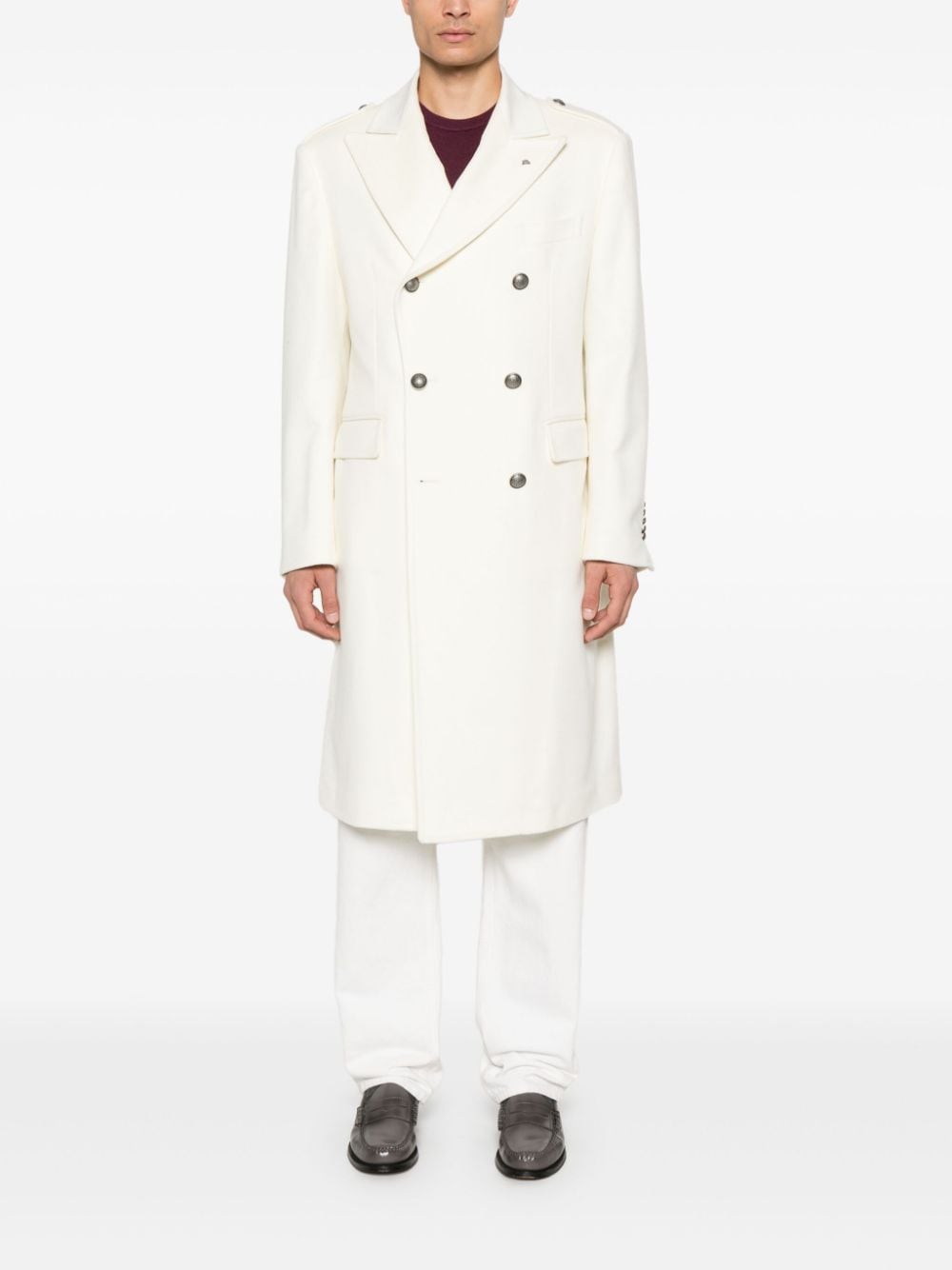 Tagliatore double-breasted coat - Wit