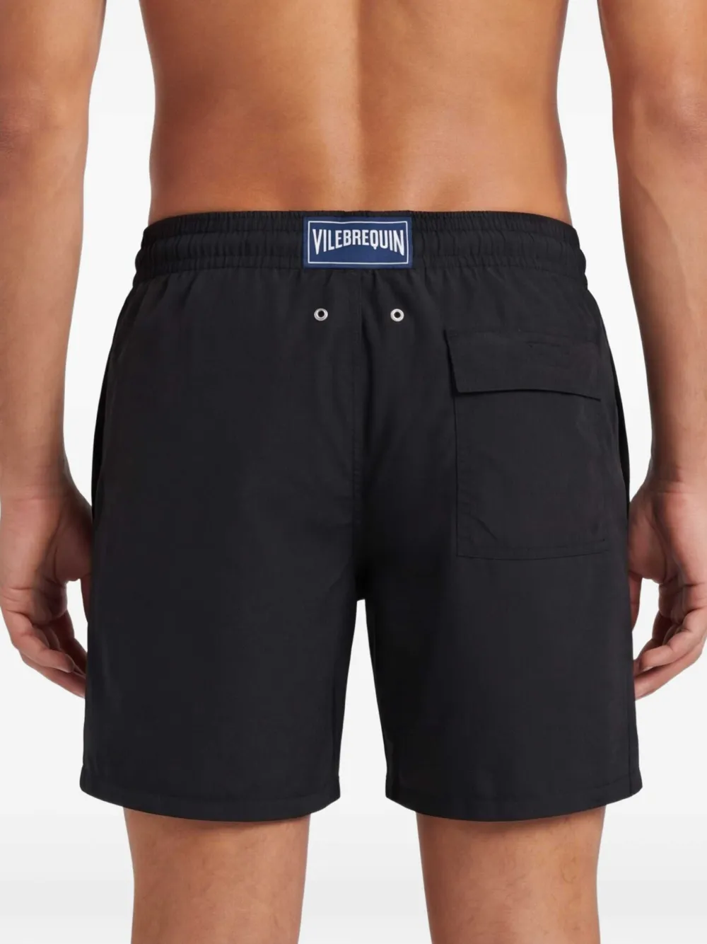 Vilebrequin Zwembroek met logopatch Zwart