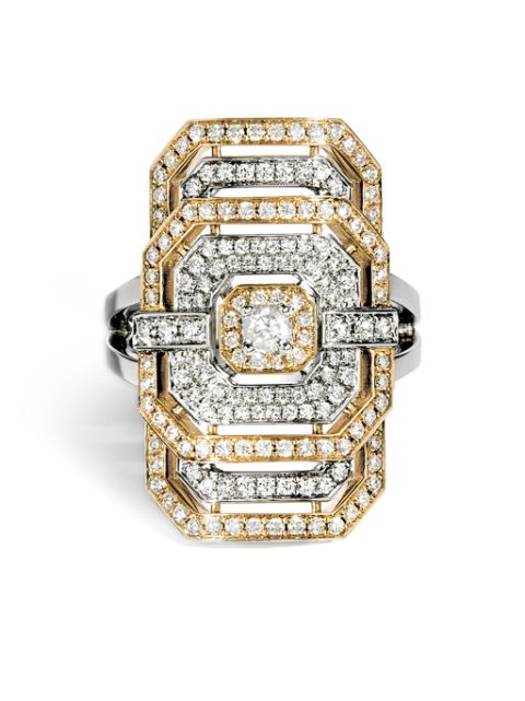 STATEMENT PARIS anillo My Way en oro rosa de 18kt y plata de ley con diamantes