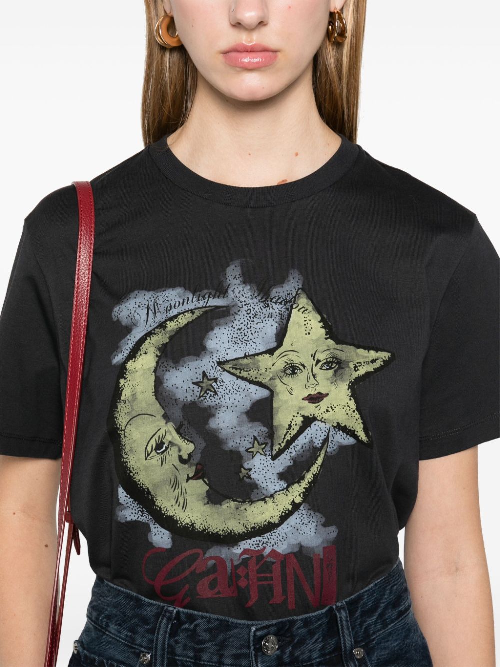 GANNI Moonlight-print T-shirt Women