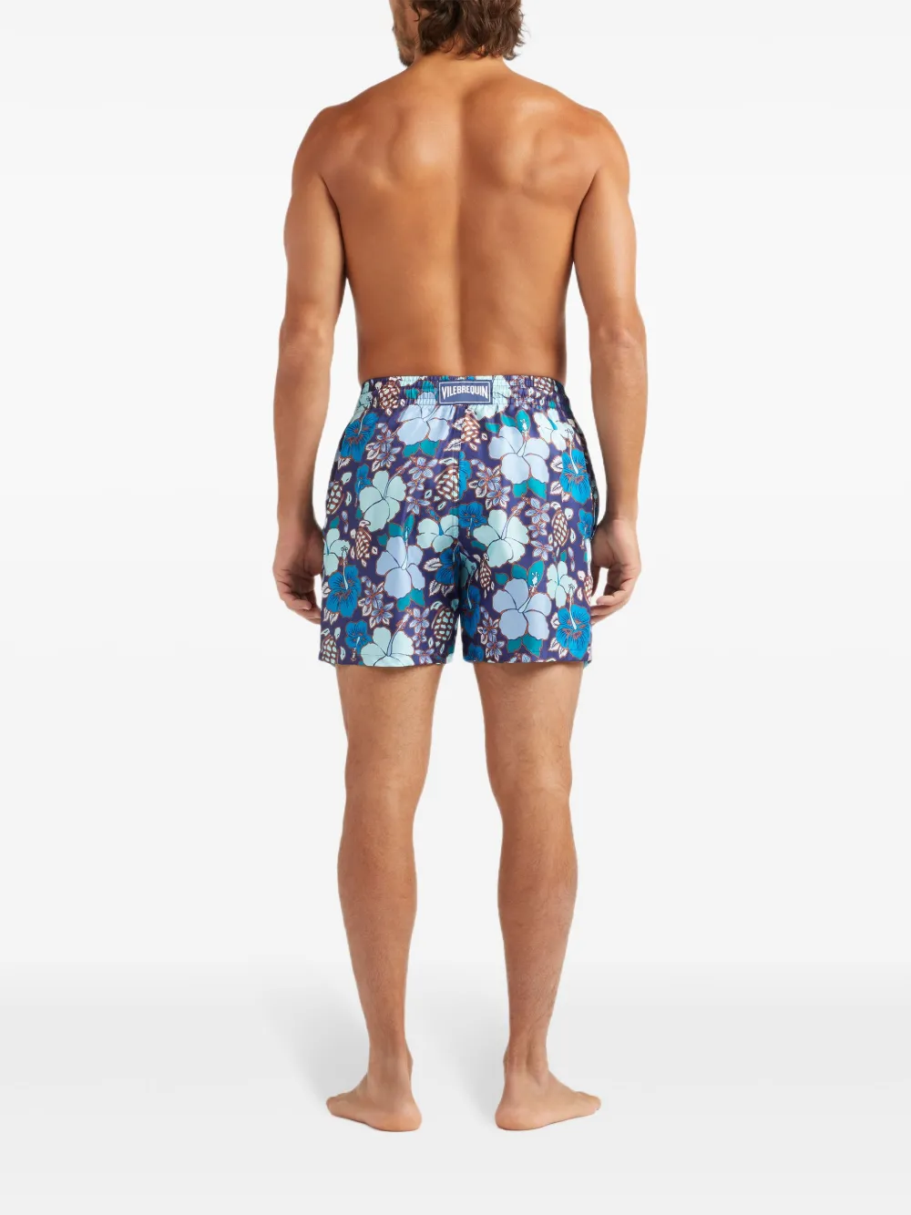 Vilebrequin Zwembroek met tropische schildpadprint Blauw