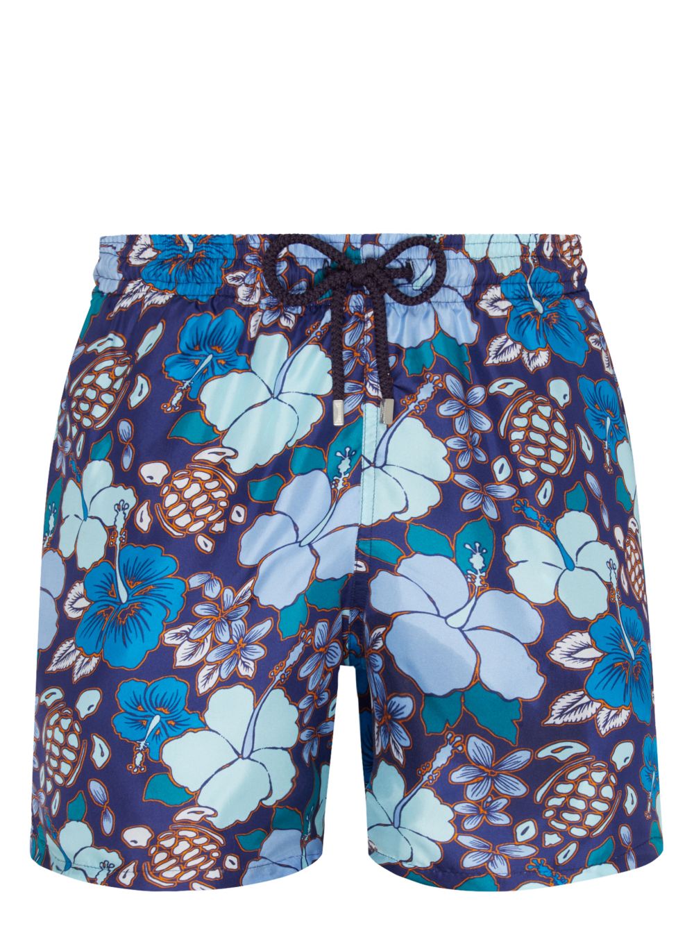 Vilebrequin Zwembroek met tropische schildpadprint Blauw