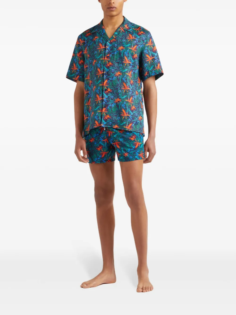 Vilebrequin Overhemd met bloemenprint Blauw