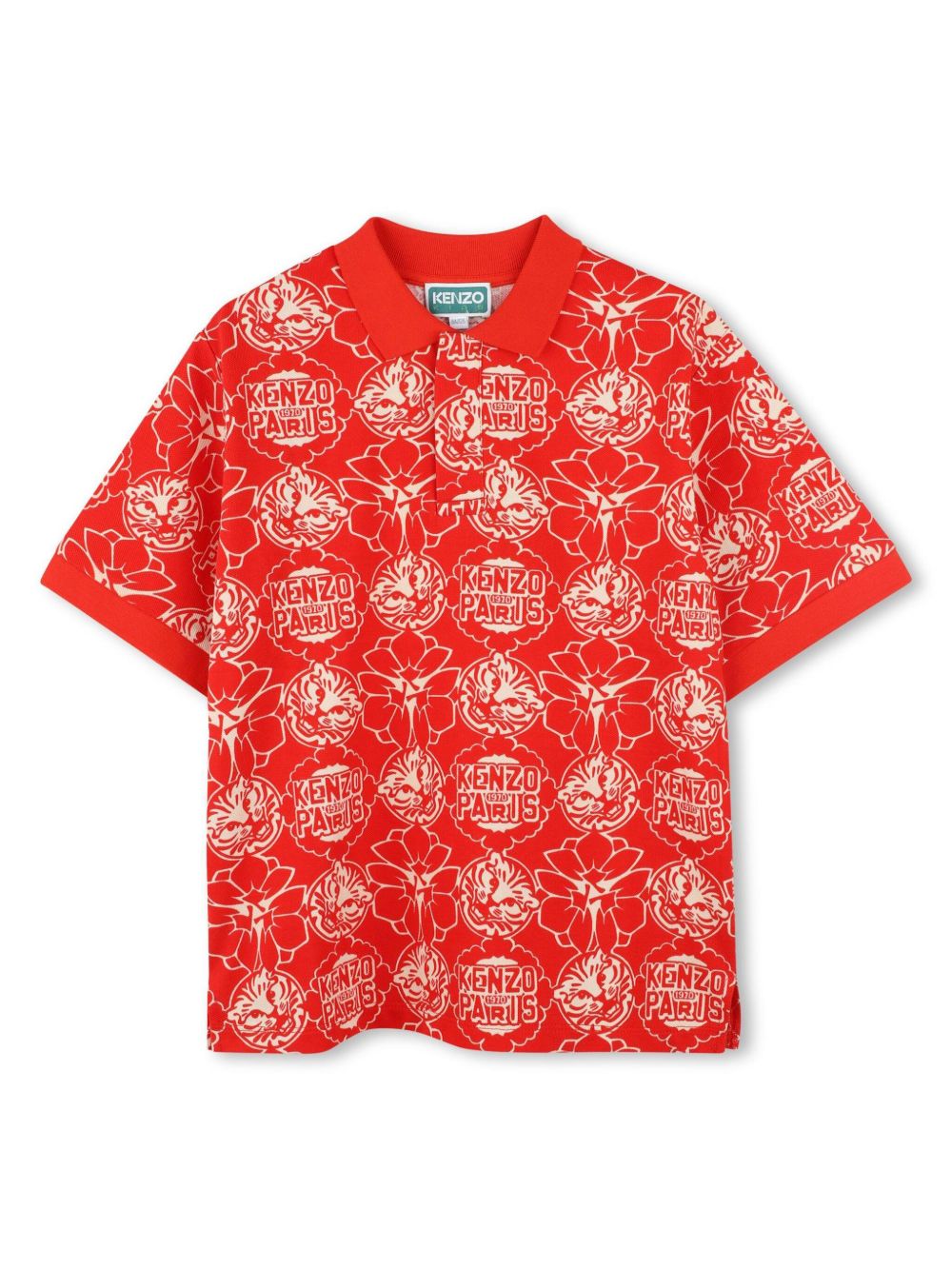 Kenzo Kids logo-print polo shirt - Red